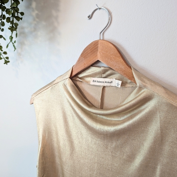 Rebecca Minkoff Tan and Cream Sleeveless Muscle Tee - Picture 2 of 7